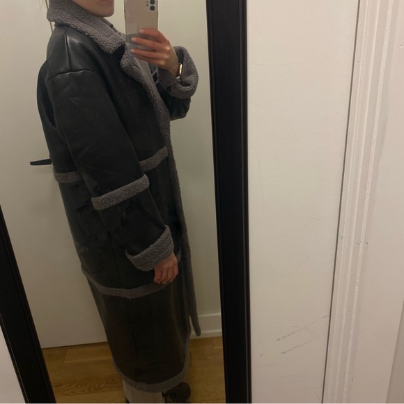 Faux shearling leather jacket NWOT - Picture 4 of 14